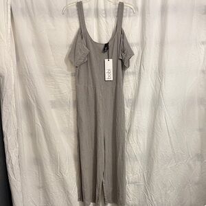 Bobi Gray Off-Shoulder Jumpsuit